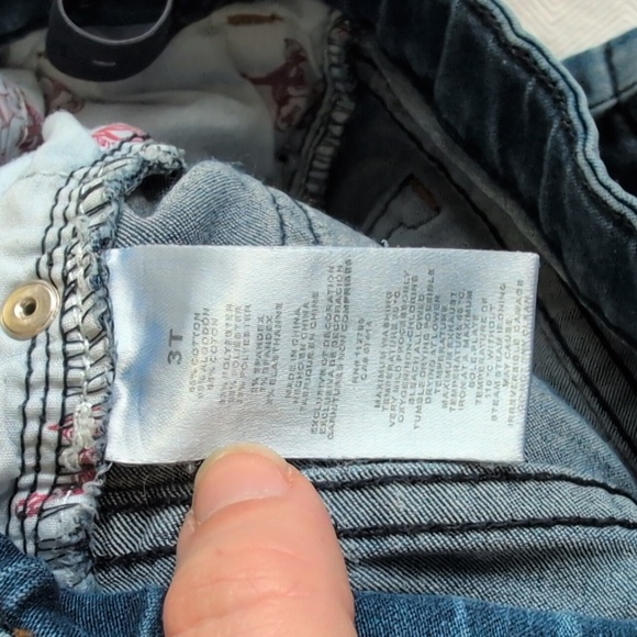 true religion soft & stretchy straight leg denim jeans 3T toddler unisex - Picture 6 of 10